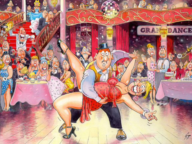 Couple dancing ballroom crowd watching free wallpaper for desktop - medium preview image
