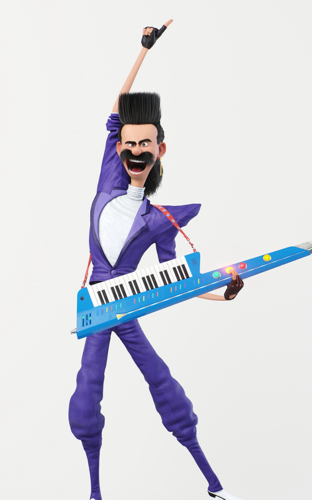 Man mustache blue piano toy free wallpaper for mobile - medium preview image
