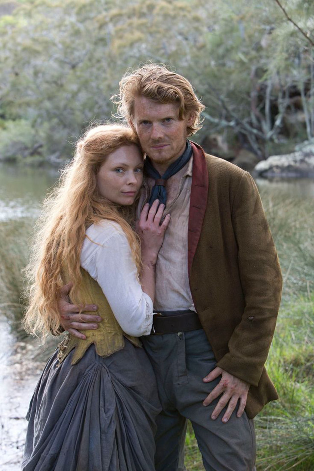 Man woman field river trees free wallpaper for mobile - medium preview image