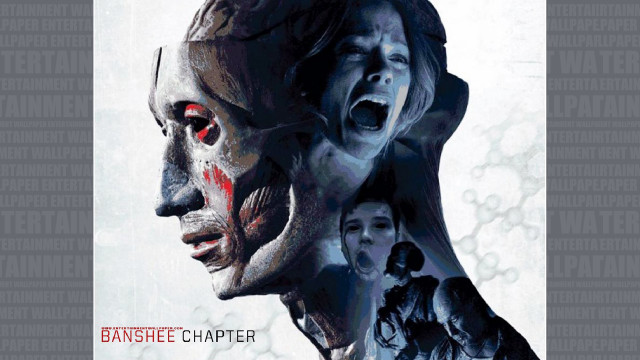 Creepy bloody woman face poster free wallpaper for desktop - medium preview image