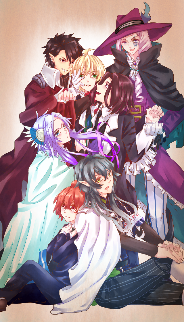 Costume party people hats sitting free wallpaper for mobile - medium preview image