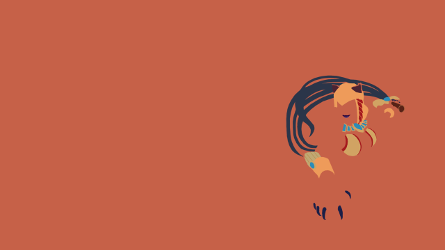 Woman ponytail red background blue free wallpaper for desktop - medium preview image