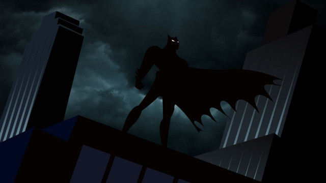 Batman roof night bat flying free wallpaper for desktop - medium preview image