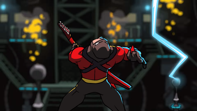 Cartoon character sword neon dark free wallpaper for desktop - medium preview image