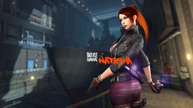 Woman red hair leather jacket free wallpaper for desktop - medium preview image