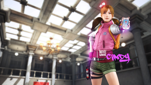 Girl pink jacket cellphone portrait free wallpaper for desktop - medium preview image