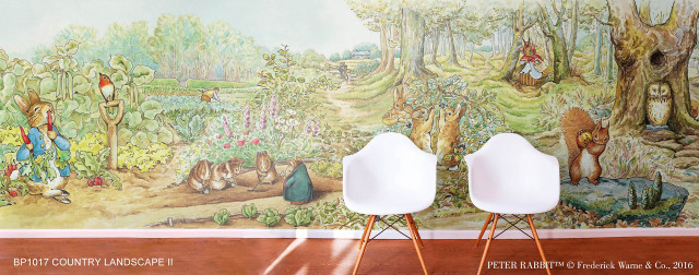 Forest mural chairs painting wall free wallpaper for desktop - medium preview image