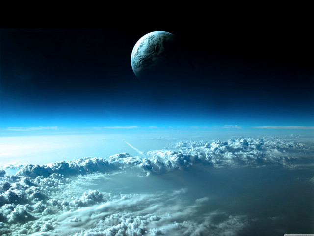 Earth space shuttle clouds moon #2 free wallpaper for desktop - medium preview image