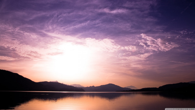 Sunset lake mountains clouds sky #2 free wallpaper for desktop - medium preview image