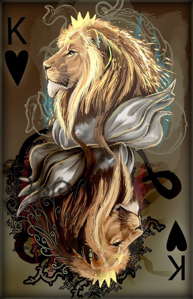 Lion crown cat psychedelic tarot free wallpaper for mobile - medium preview image