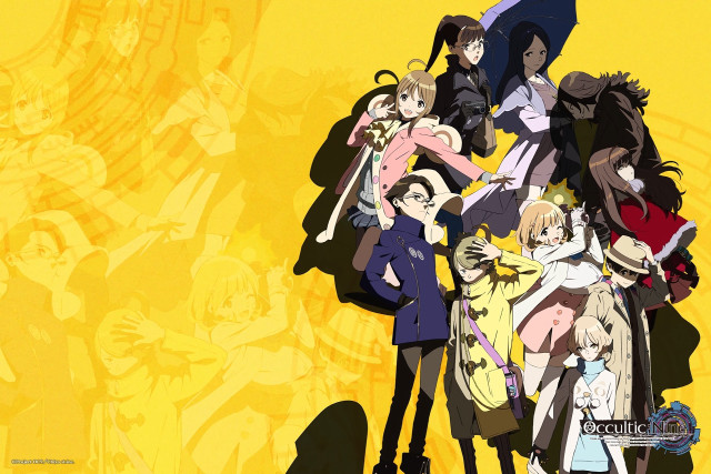 Anime characters yellow background black #3 free wallpaper for desktop - medium preview image