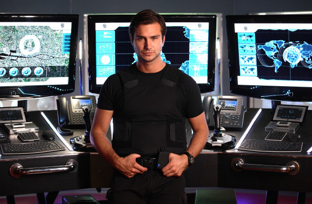 Man standing desk multiple monitors free wallpaper for desktop - medium preview image