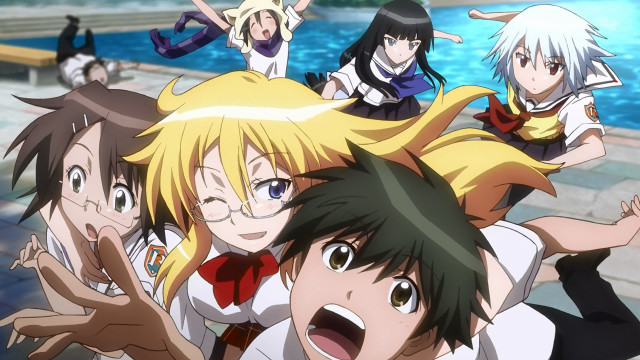 Anime characters pool posing arms free wallpaper for desktop - medium preview image