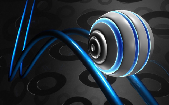 Computer mouse blue wire black free wallpaper for desktop - medium preview image
