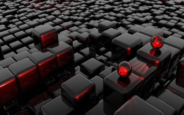Black red cubes red lights #4 free wallpaper for desktop - medium preview image