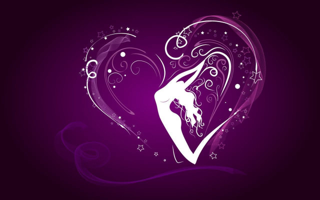 Woman dancing heart stars swirls #2 free wallpaper for desktop - medium preview image