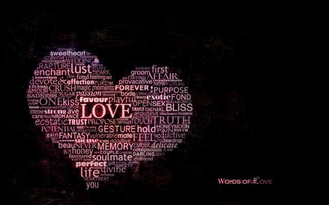 Heart wordcloud love romanticism night free wallpaper for desktop - medium preview image