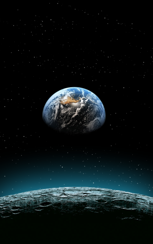 Earth space stars black blue free wallpaper for mobile - medium preview image
