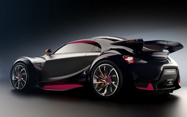 Black pink sports car dark free wallpaper for desktop - medium preview image