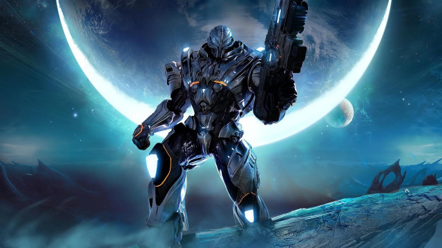 Sci fi character gun moon #2 free wallpaper for desktop - medium preview image