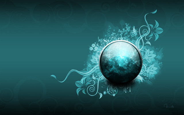 Blue green background sphere swirl #2 free wallpaper for desktop - medium preview image
