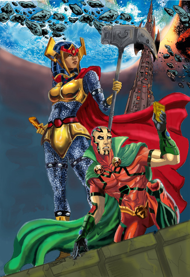 Two boys armor hammer giant free wallpaper for mobile - medium preview image