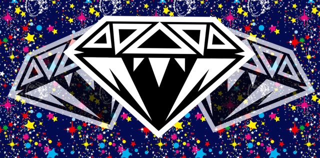 Diamond stars confetti blue background free wallpaper for desktop - medium preview image