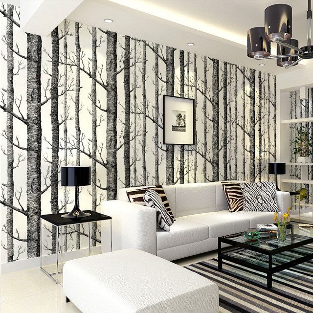 Living room white couch tree free wallpaper for tablet - medium preview image