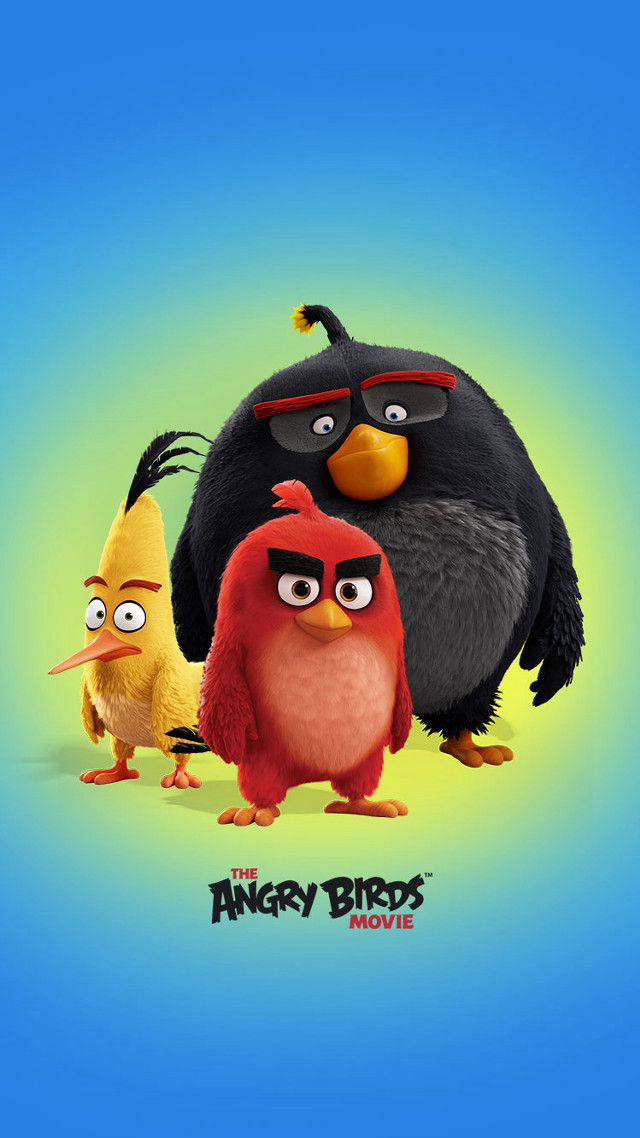 Angry birds group blue green free wallpaper for mobile - medium preview image
