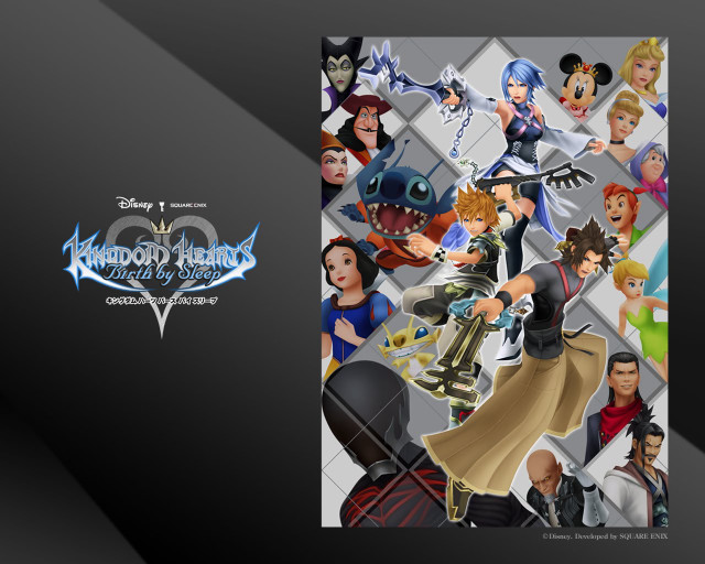 Kingdom hearts characters black white free wallpaper for desktop - medium preview image