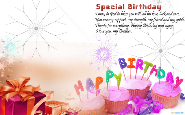 Birthday card cupcake presents special free wallpaper for desktop - medium preview image