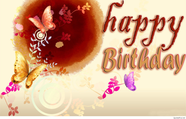 Happy birthday card butterflies flowers #2 free wallpaper for desktop - medium preview image