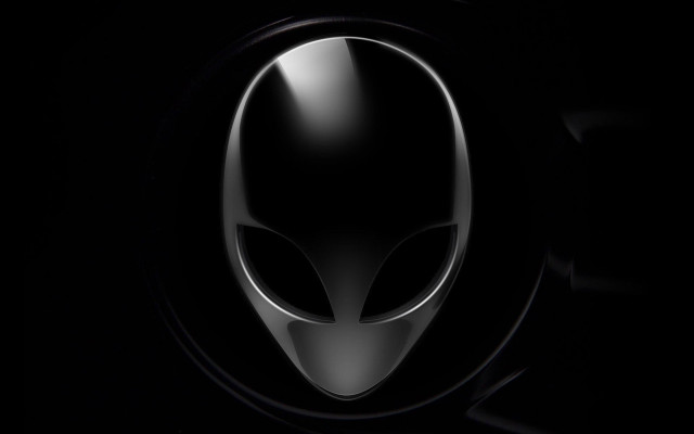 Black alien head circular object free wallpaper for desktop - medium preview image