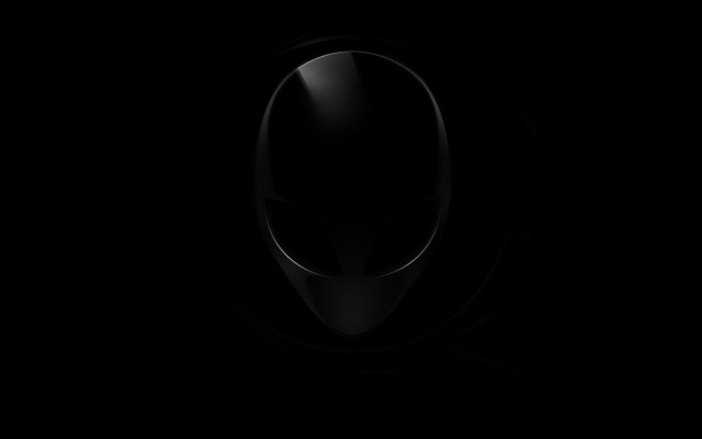 Black white alien space art free wallpaper for desktop - medium preview image