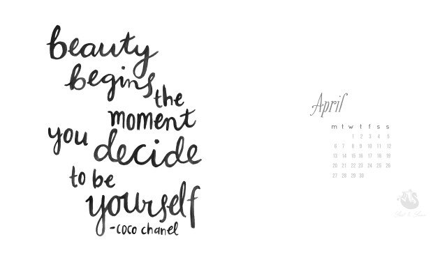 Calendar handwritten quote ADM Cooper free wallpaper for desktop - medium preview image