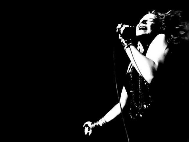 Woman singing microphone stage performance free wallpaper for desktop - medium preview image