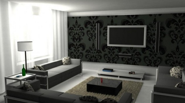 Living room modern european ink #2 free wallpaper for desktop - medium preview image