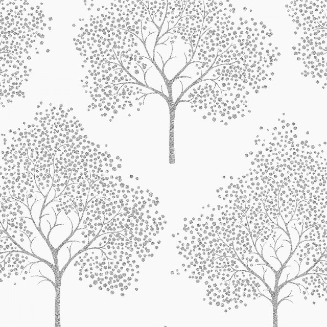 Tree pattern white background silver free wallpaper for tablet - medium preview image
