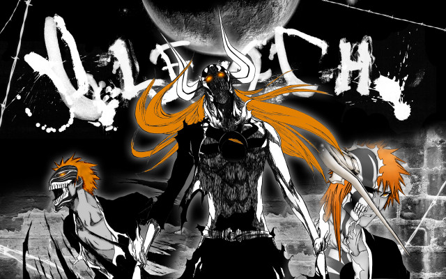 Anime characters group black white #2 free wallpaper for desktop - medium preview image