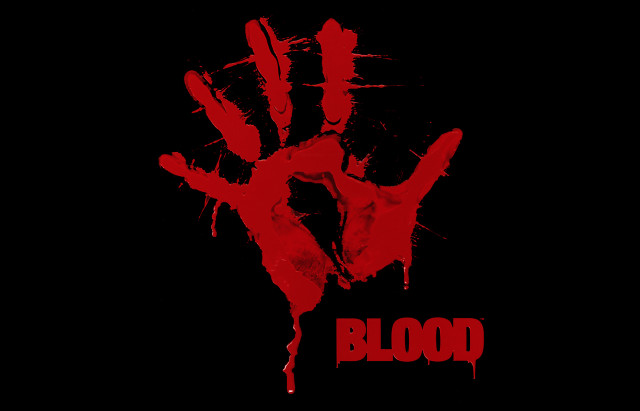 Bloody hand print black background free wallpaper for desktop - medium preview image
