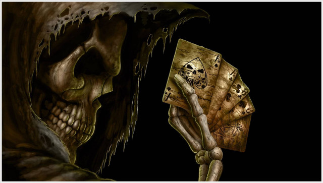 Skeleton holding deck of cards #2 free wallpaper for desktop - medium preview image
