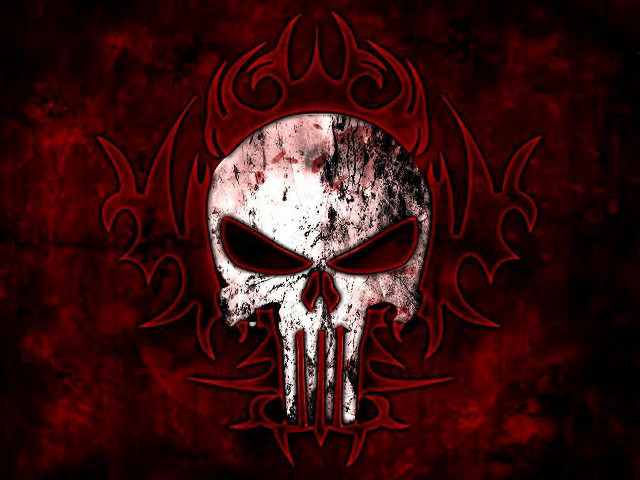 Red black skull large background free wallpaper for desktop - medium preview image