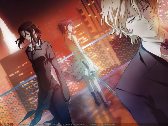 Rooftop night city lights woman free wallpaper for desktop - medium preview image