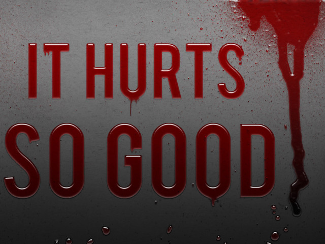 Bloody it hurts so good free wallpaper for desktop - medium preview image