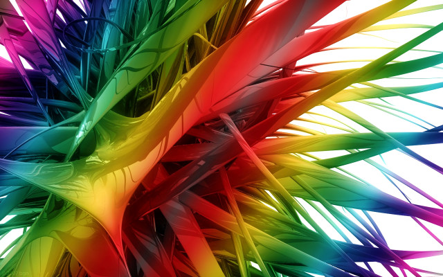 Multicolored abstract plant leaves white free wallpaper for desktop - medium preview image