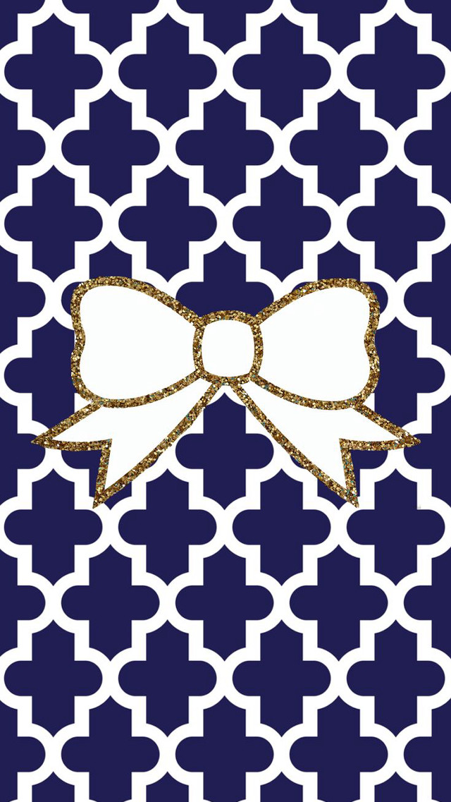 Bow gold glitter blue white free wallpaper for mobile - medium preview image