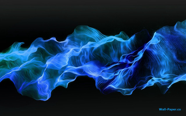 Blue green wave smoke black free wallpaper for desktop - medium preview image