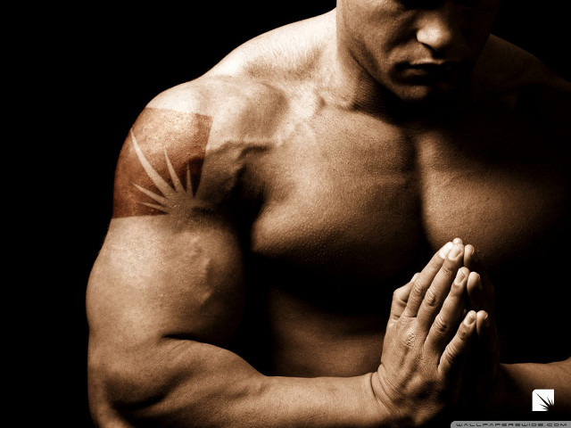 Man cross hands together holding free wallpaper for desktop - medium preview image