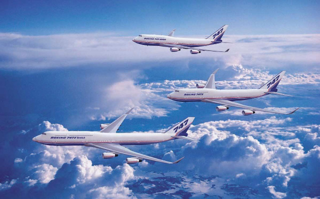 Three airplanes flying sky above free wallpaper for desktop - medium preview image