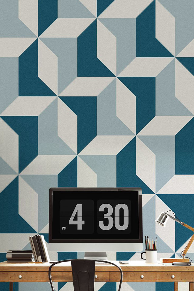 Desk computer monitor clock blue free wallpaper for mobile - medium preview image